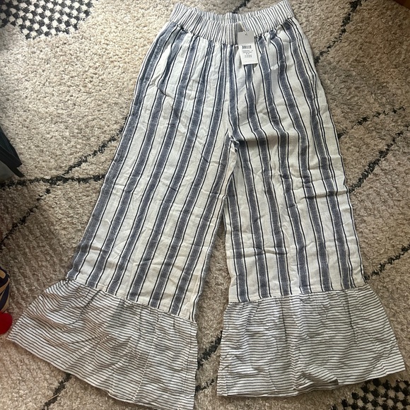 Tigerlily Navy and White Striped Wide-Leg Jumpsuit Women's Kapono Pant new - Picture 8 of 11